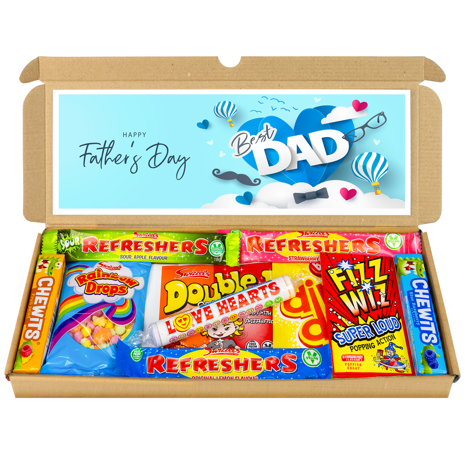 Father's Day Retro Sweets Selection Box - Letterbox Hamper Gift for Dad, Men, Him